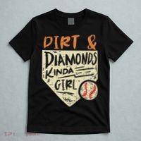 Fun Cute Softball Baseball Dirt & Diamonds Kinda Girl T-Shirt thumb 5
