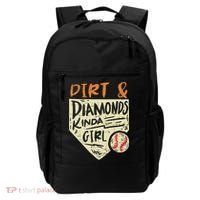 Fun Cute Softball Baseball Dirt & Diamonds Kinda Girl Backpack thumb 0