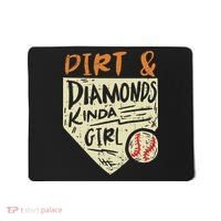 Fun Cute Softball Baseball Dirt & Diamonds Kinda Girl Mousepad thumb 0