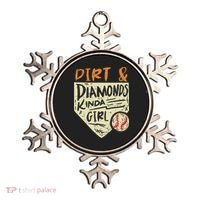 Fun Cute Softball Baseball Dirt & Diamonds Kinda Girl Ornament thumb 0