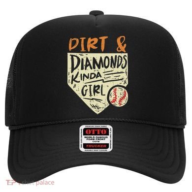 Fun Cute Softball Baseball Dirt & Diamonds Kinda Girl Hat