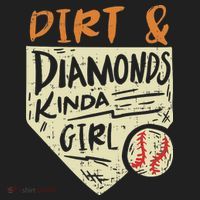 Fun Cute Softball Baseball Dirt & Diamonds Kinda Girl Hat thumb 2