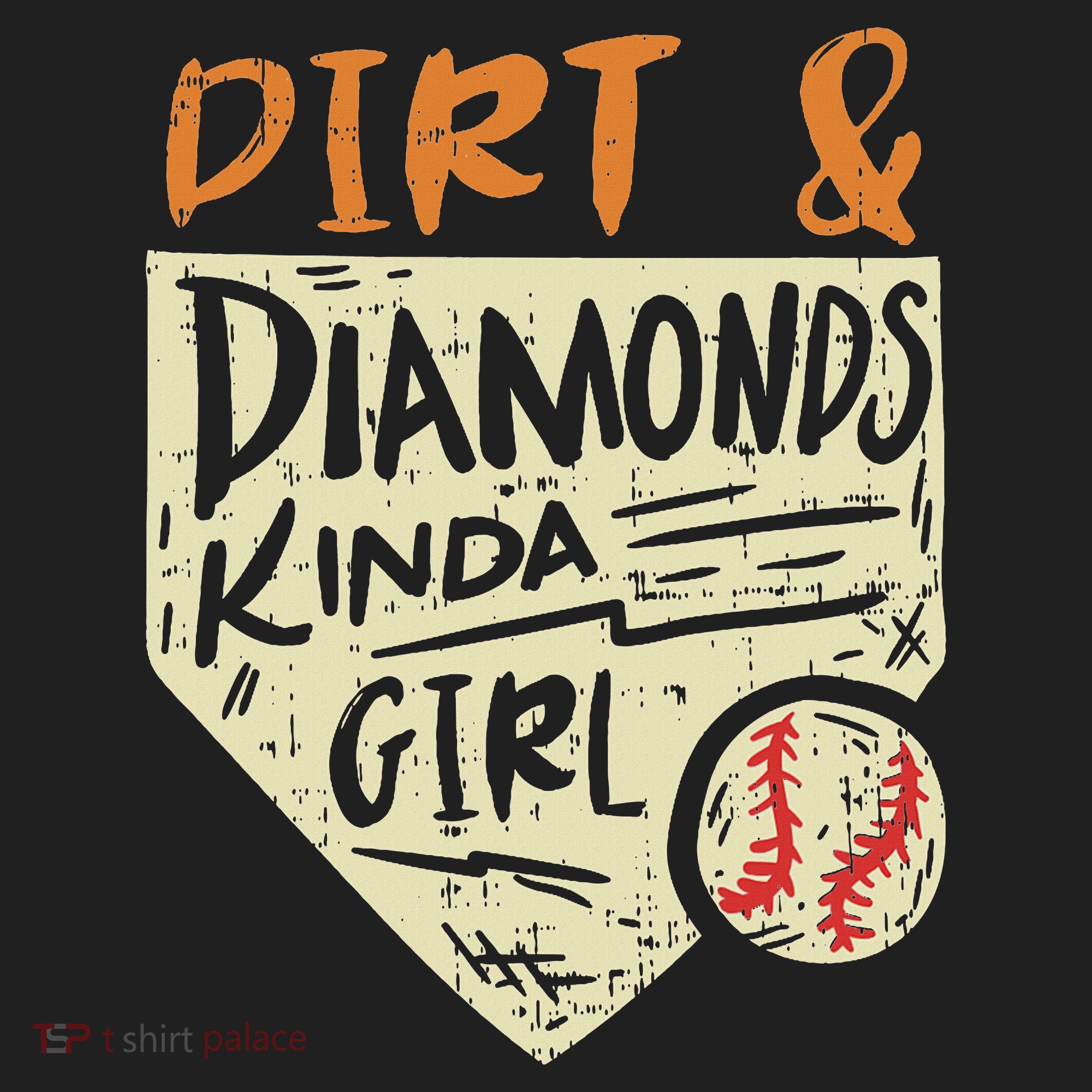 Fun Cute Softball Baseball Dirt & Diamonds Kinda Girl Hat