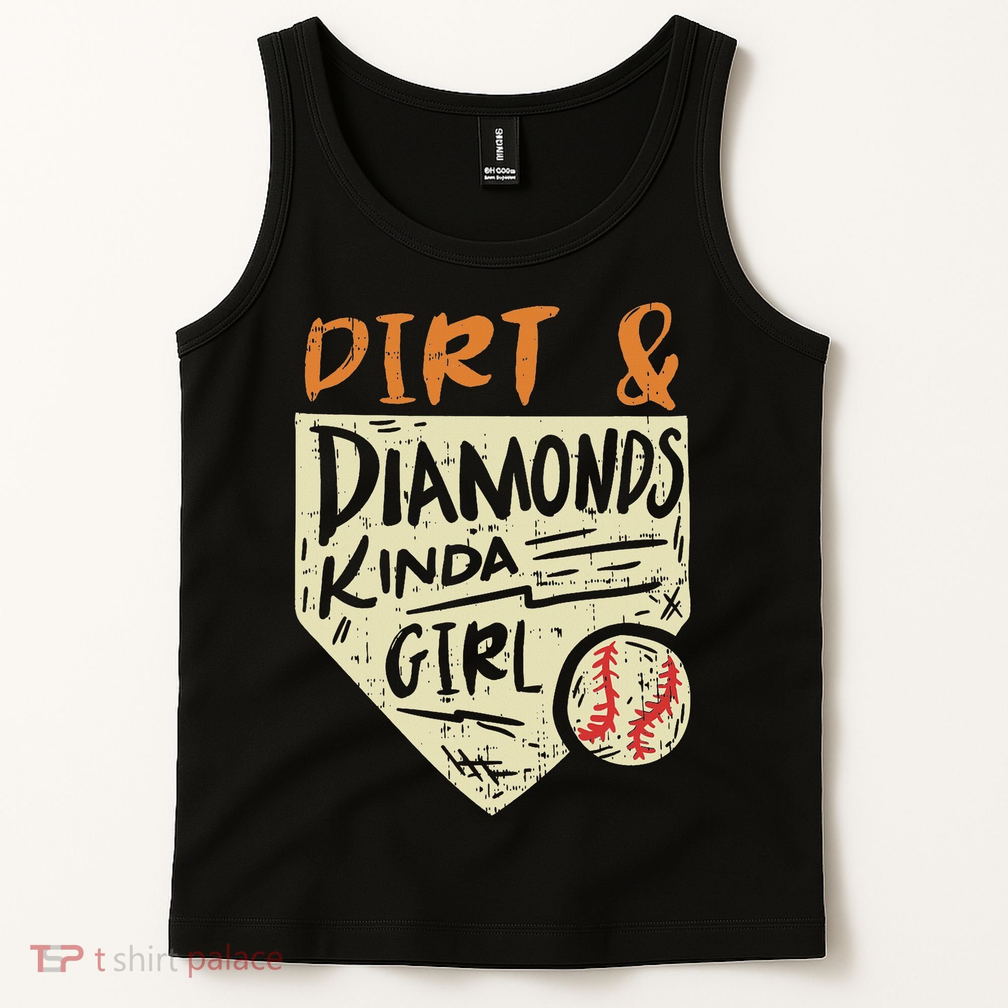 Fun Cute Softball Baseball Dirt & Diamonds Kinda Girl Tank Top