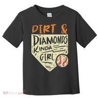 Fun Cute Softball Baseball Dirt & Diamonds Kinda Girl Toddler T-Shirt thumb 0
