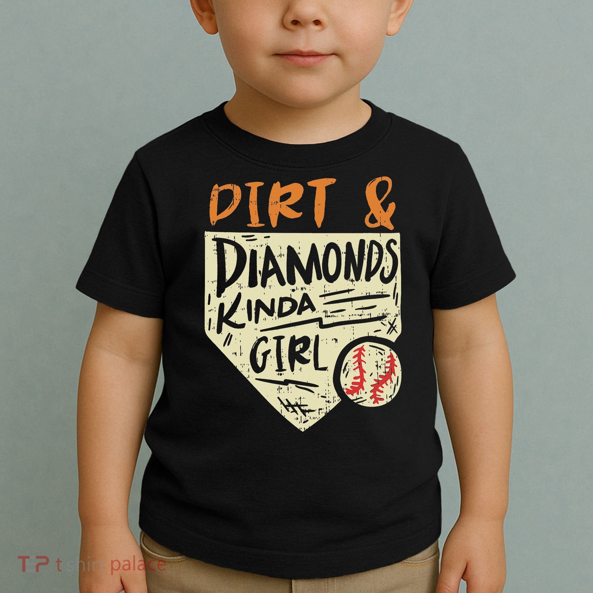 Fun Cute Softball Baseball Dirt & Diamonds Kinda Girl Toddler T-Shirt