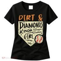 Fun Cute Softball Baseball Dirt & Diamonds Kinda Girl Women's T-Shirt thumb 0