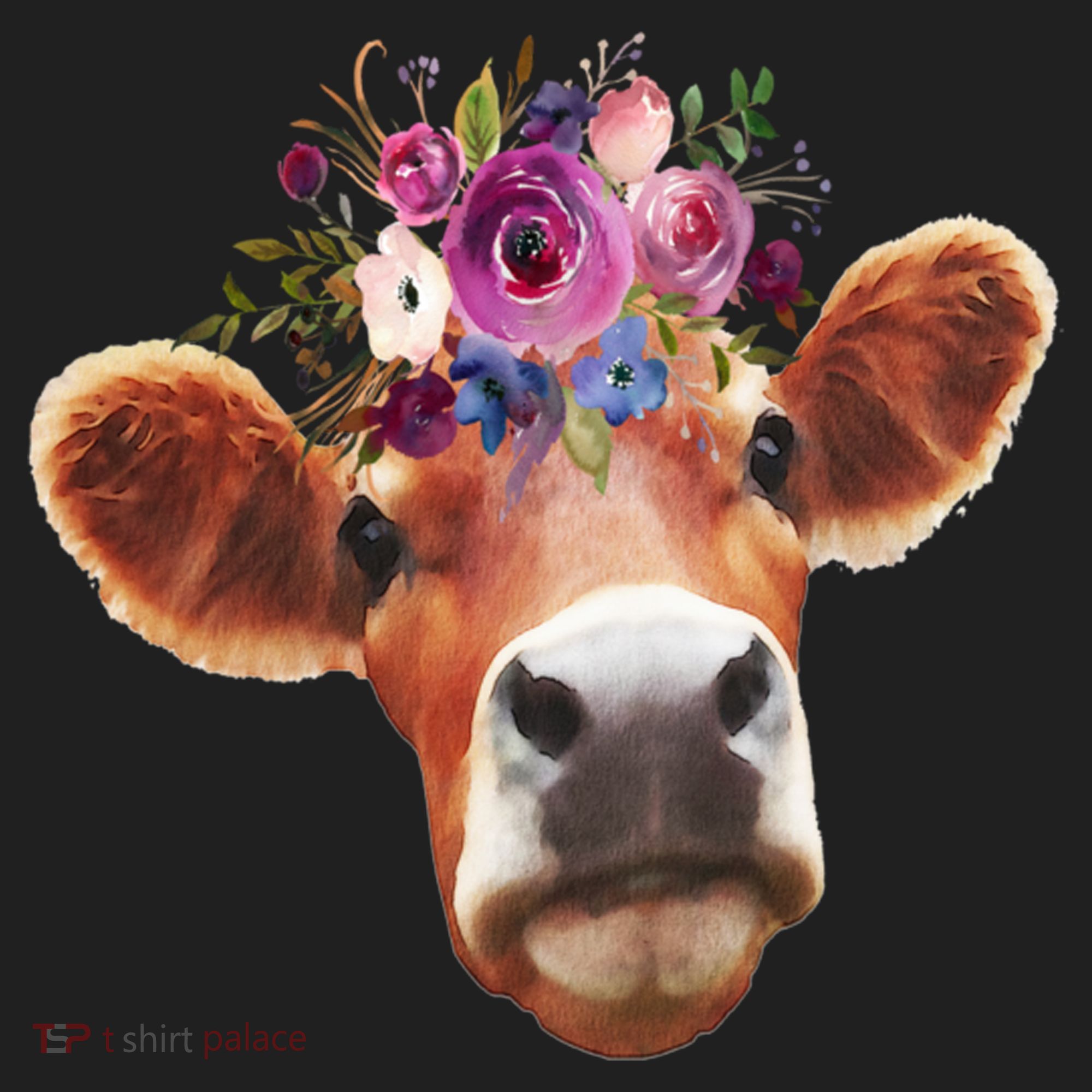 Floral Cow Spring Nature Women's Sweatshirt