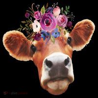 Floral Cow Spring Nature Tote Bag thumb 4