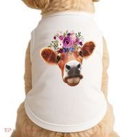 Floral Cow Spring Nature Doggie Tank thumb 0