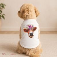 Floral Cow Spring Nature Doggie Tank thumb 2