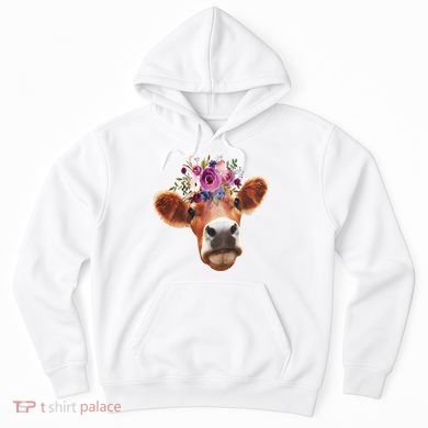 Floral Cow Spring Nature Hoodie