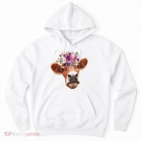 Floral Cow Spring Nature Hoodie thumb 0