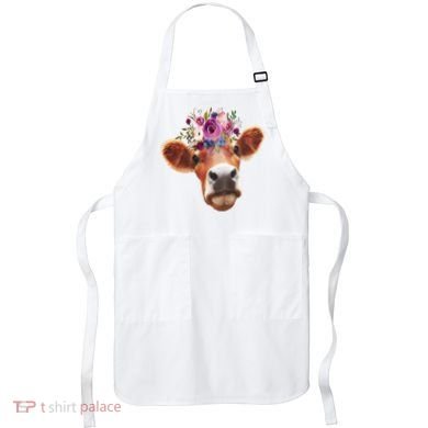 Floral Cow Spring Nature Apron
