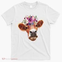 Floral Cow Spring Nature T-Shirt thumb 0