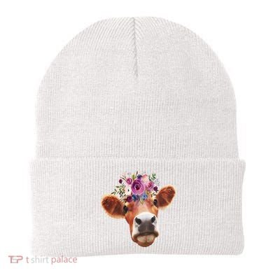 Floral Cow Spring Nature Beanie
