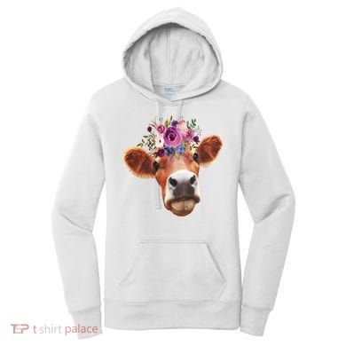 Floral Cow Spring Nature Women's Hoodie