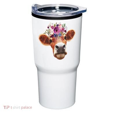 Floral Cow Spring Nature Tumbler