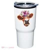 Floral Cow Spring Nature Tumbler thumb 0