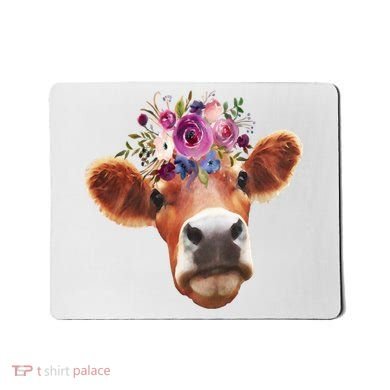 Floral Cow Spring Nature Mousepad