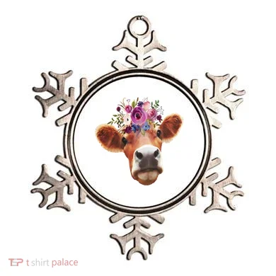 Floral Cow Spring Nature Ornament