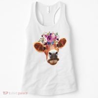 Floral Cow Spring Nature Women's Tank Top thumb 0