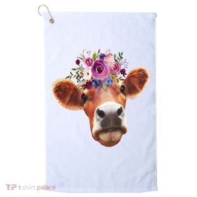 Floral Cow Spring Nature Golf Towel