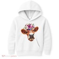 Floral Cow Spring Nature Kids Hoodie thumb 0