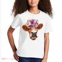 Floral Cow Spring Nature Kids T-Shirt thumb 2