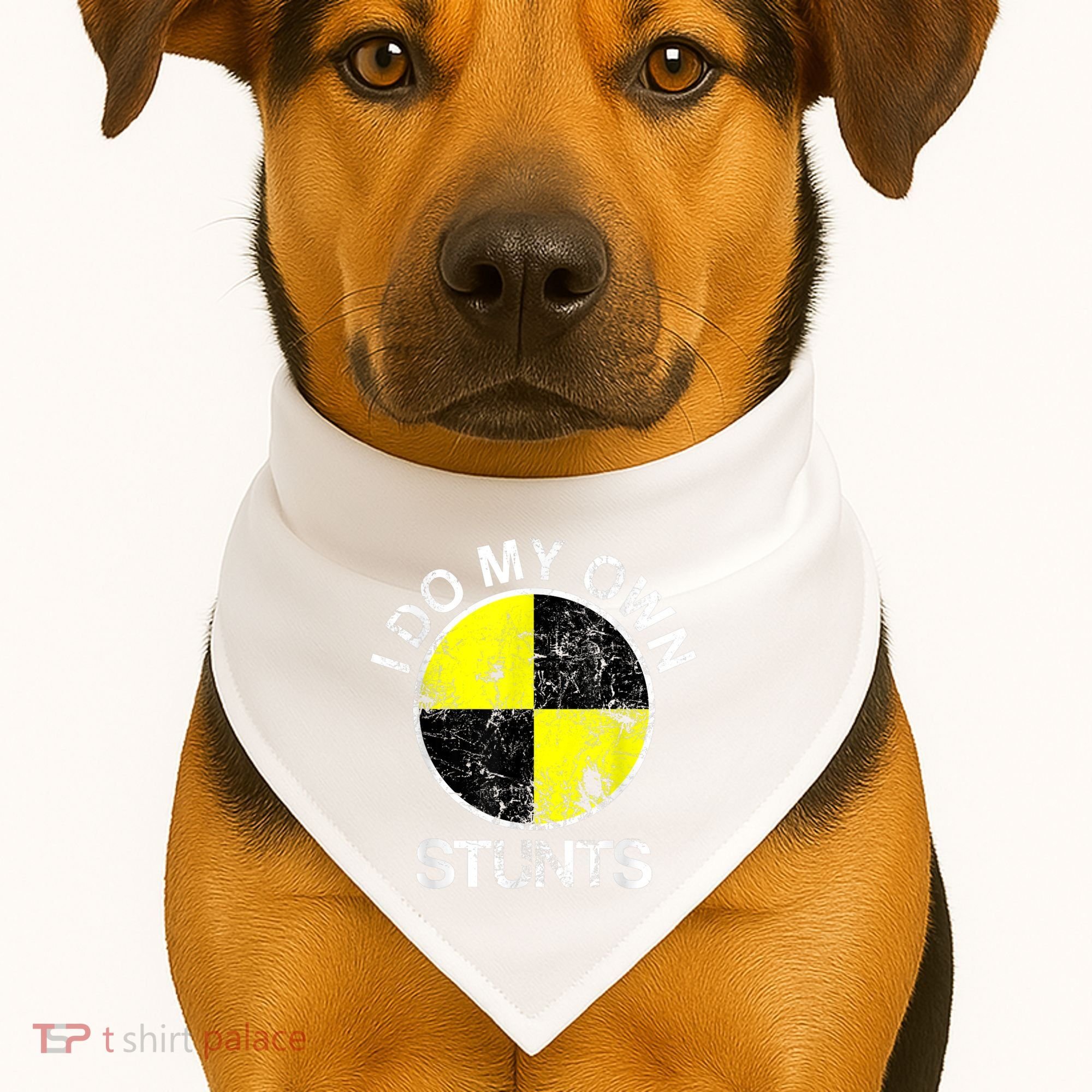 Funny Crash Test Dummy I Do My Own Stunts USA-Made Doggie Bandana