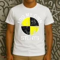 Funny Crash Test Dummy I Do My Own Stunts T-Shirt thumb 3