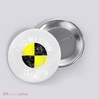 Funny Crash Test Dummy I Do My Own Stunts Button thumb 0