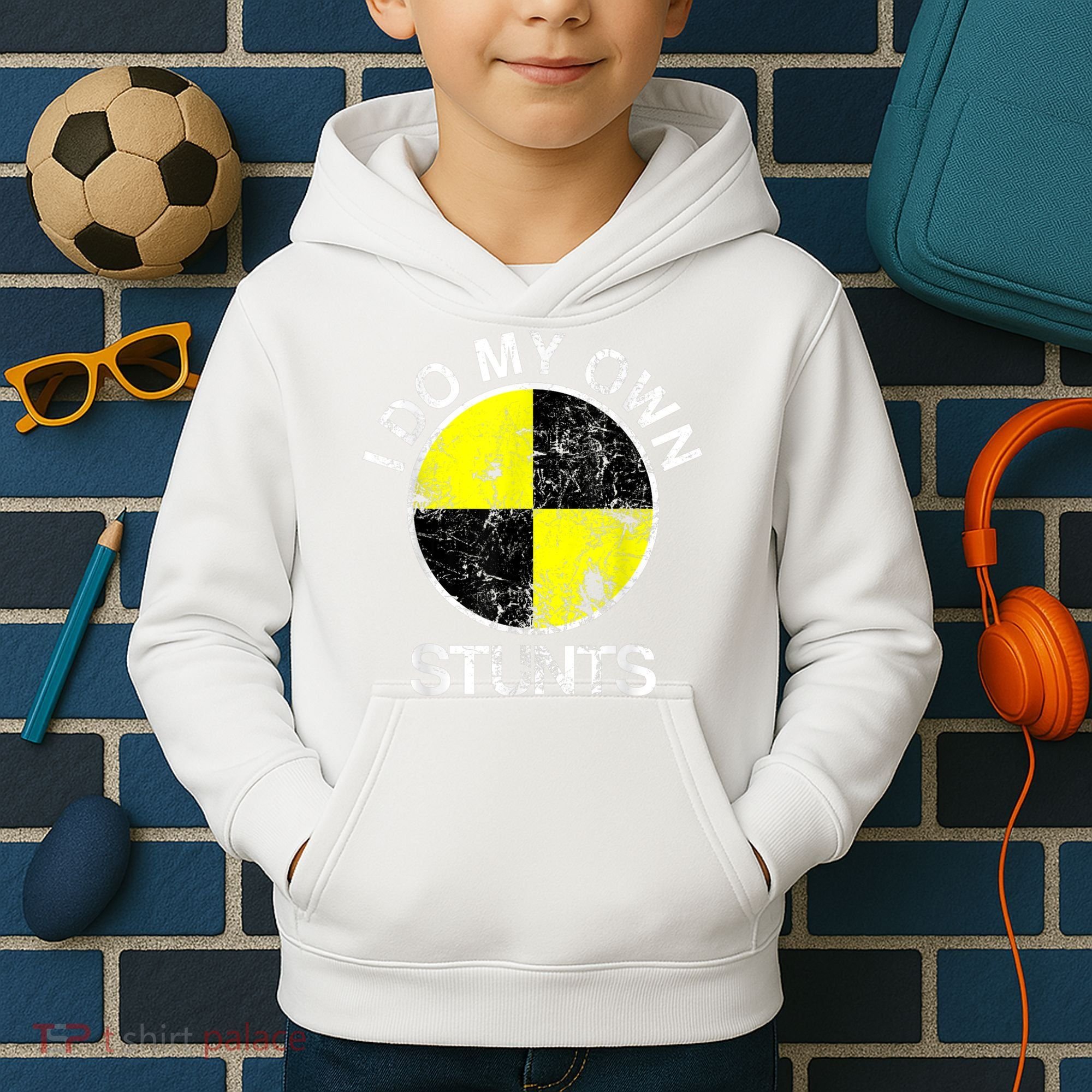 Funny Crash Test Dummy I Do My Own Stunts Kids Hoodie