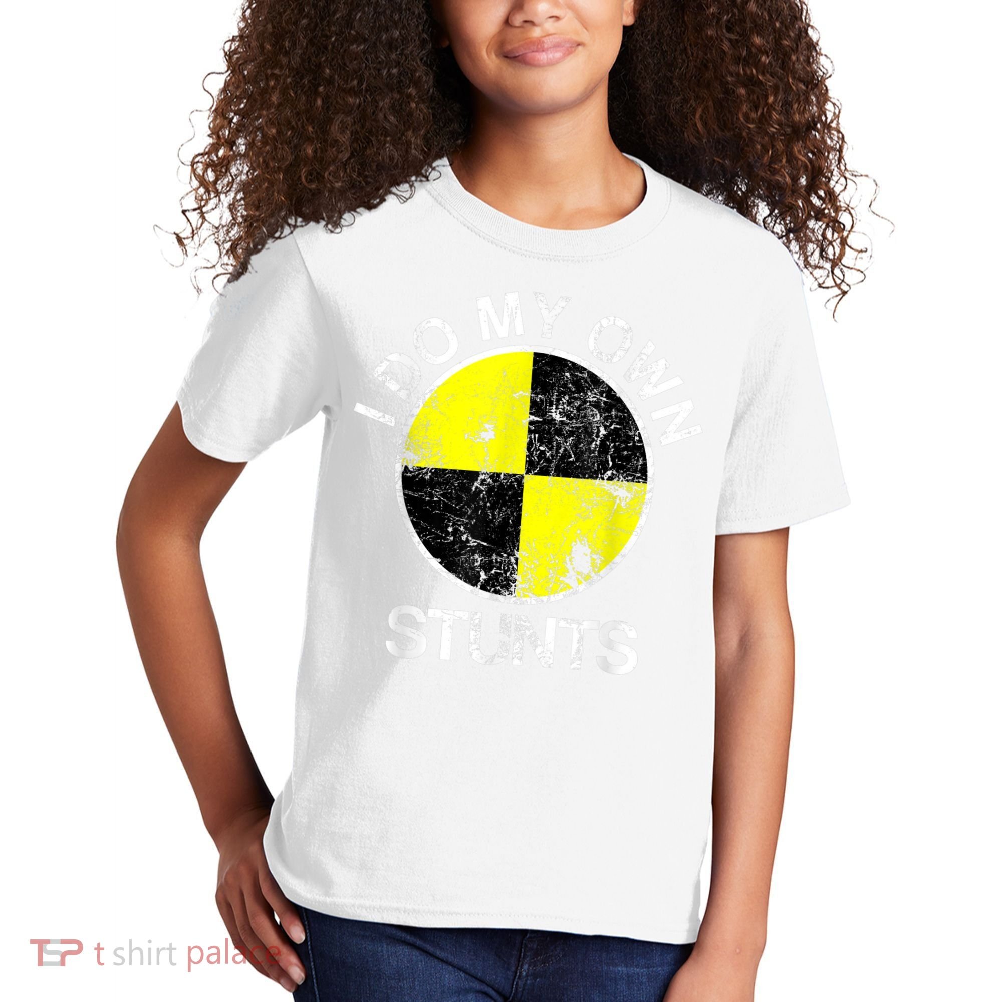Funny Crash Test Dummy I Do My Own Stunts Kids T-Shirt