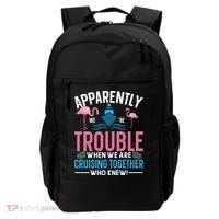 Funny Cruise Tee Besties Cruising Trouble Together Meaningful Gift Backpack thumb 0