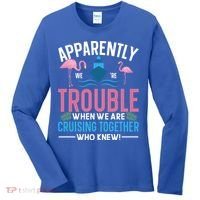 Funny Cruise Tee Besties Cruising Trouble Together Meaningful Gift Women's Long Sleeve Shirt thumb 0