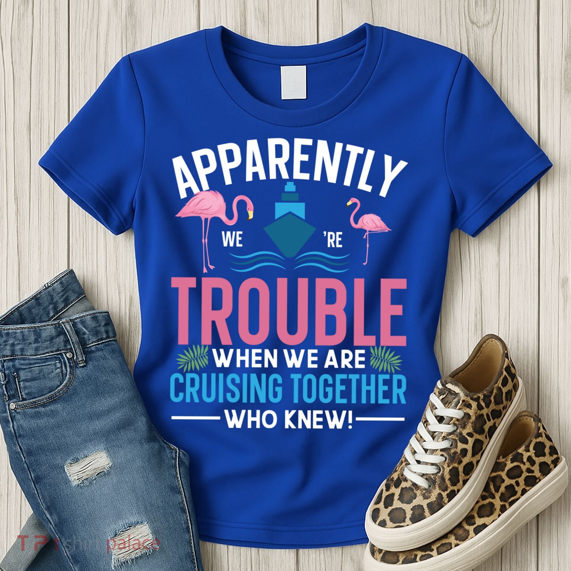 Funny Cruise Tee Besties Cruising Trouble Together Meaningful Gift Women's T-Shirt