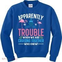 Funny Cruise Tee Besties Cruising Trouble Together Meaningful Gift Kids Sweatshirt thumb 0