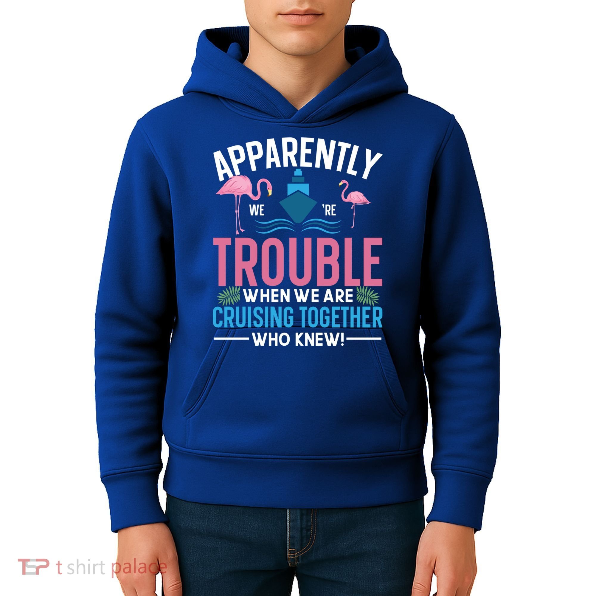 Funny Cruise Tee Besties Cruising Trouble Together Meaningful Gift Kids Hoodie