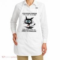 Funny Cat Touch My Coffee I Will Slap You So Hard Apron thumb 2