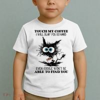 Funny Cat Touch My Coffee I Will Slap You So Hard Toddler T-Shirt thumb 2