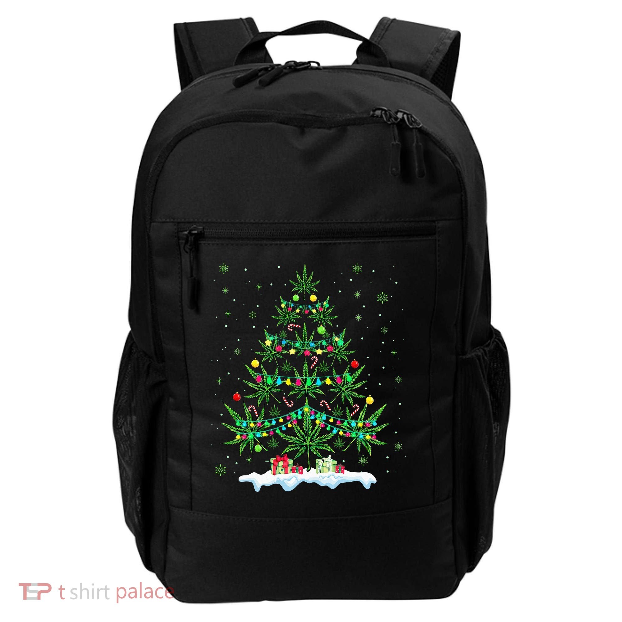 Festive Cannabis Tree Hilarious Xmas Decor for Marijuana Enthusiasts Backpack