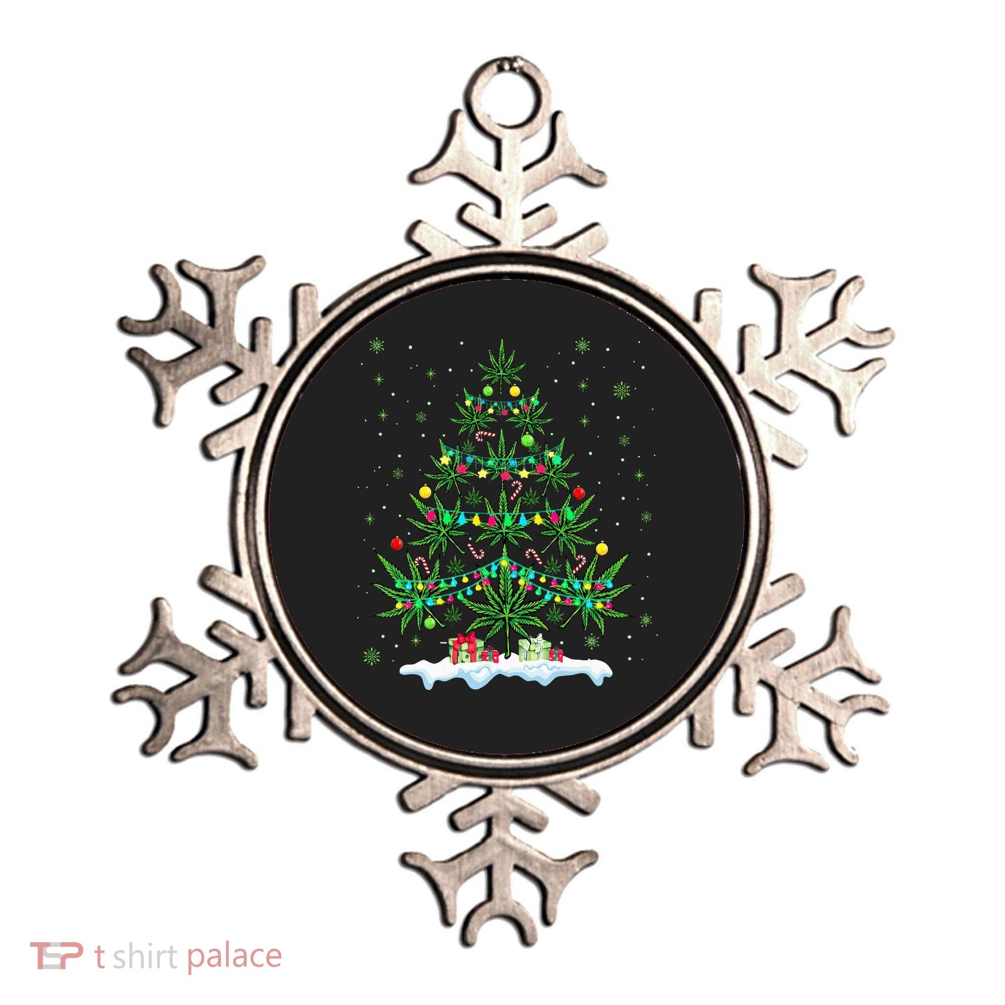 Festive Cannabis Tree Hilarious Xmas Decor for Marijuana Enthusiasts Ornament
