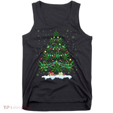 Festive Cannabis Tree Hilarious Xmas Decor for Marijuana Enthusiasts Tank Top