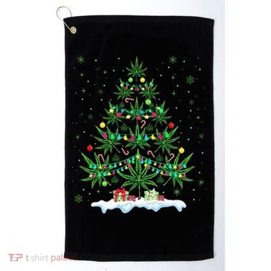 Festive Cannabis Tree Hilarious Xmas Decor for Marijuana Enthusiasts Golf Towel