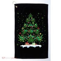 Festive Cannabis Tree Hilarious Xmas Decor for Marijuana Enthusiasts Golf Towel thumb 0