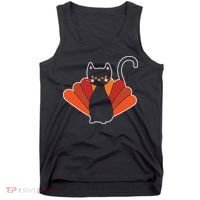 Funny Cute Thanksgiving Cat Turkey Tank Top thumb 0