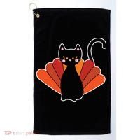 Funny Cute Thanksgiving Cat Turkey Golf Towel thumb 0
