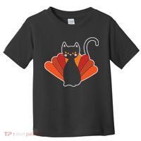 Funny Cute Thanksgiving Cat Turkey Toddler T-Shirt thumb 0