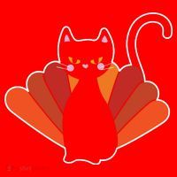 Funny Cute Thanksgiving Cat Turkey Santa Hat thumb 1